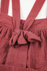 Boho Casual Knotted Back Strap Cotton Bib Front Wide Leg Jumpsuit